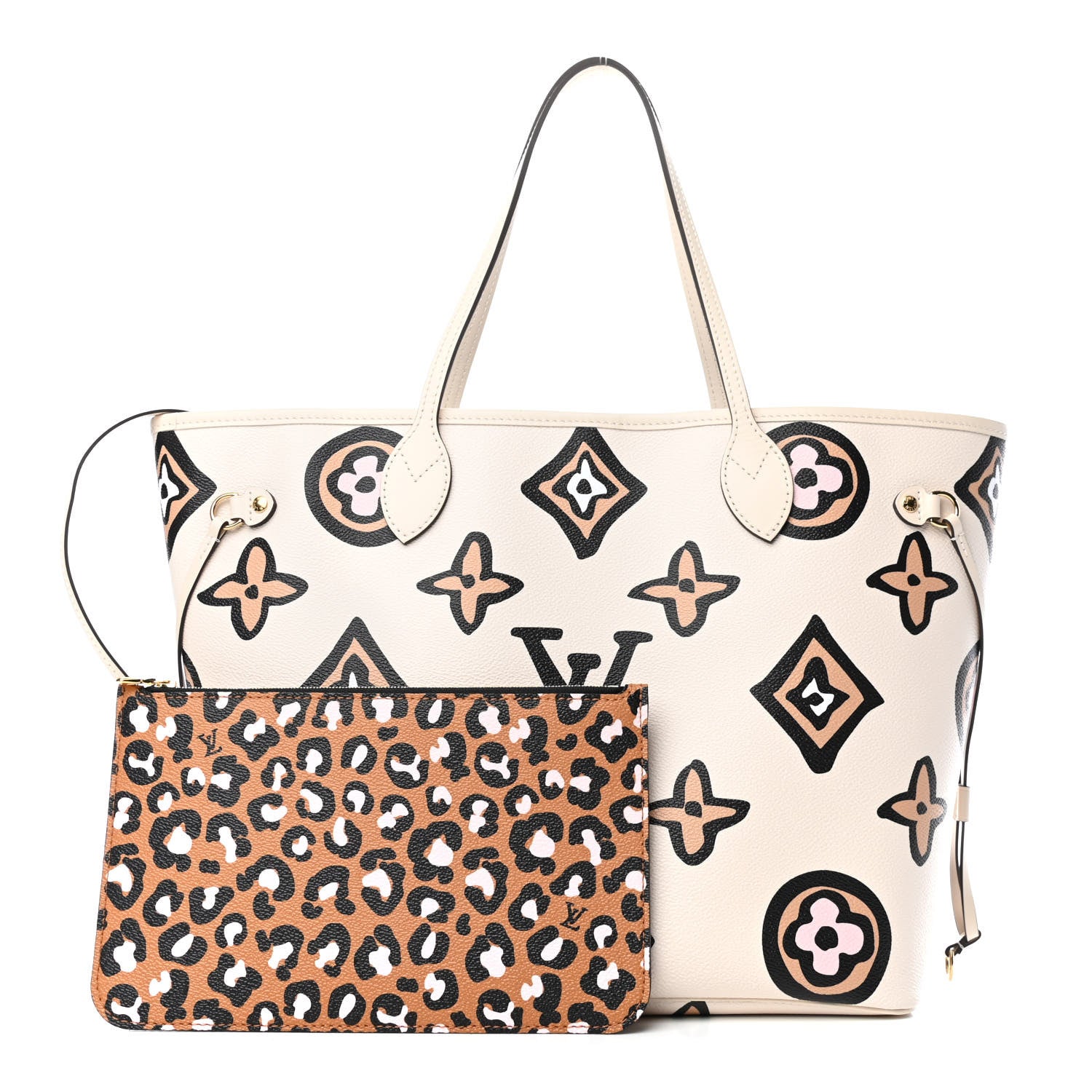 Louis Vuitton Monogram Giant Wild At Heart Neverfull MM Creme 1 of 4