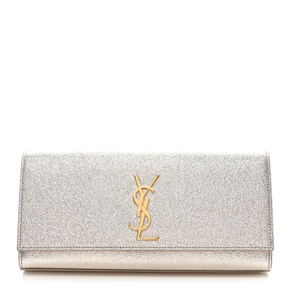 Saint Laurent Textured Metallic Calfskin Classic Monogram Cassandre Clutch Pale Gold 1 of 7