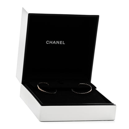 Chanel 18K Beige Gold Large Coco Crush Hoop Earrings 6 of 6