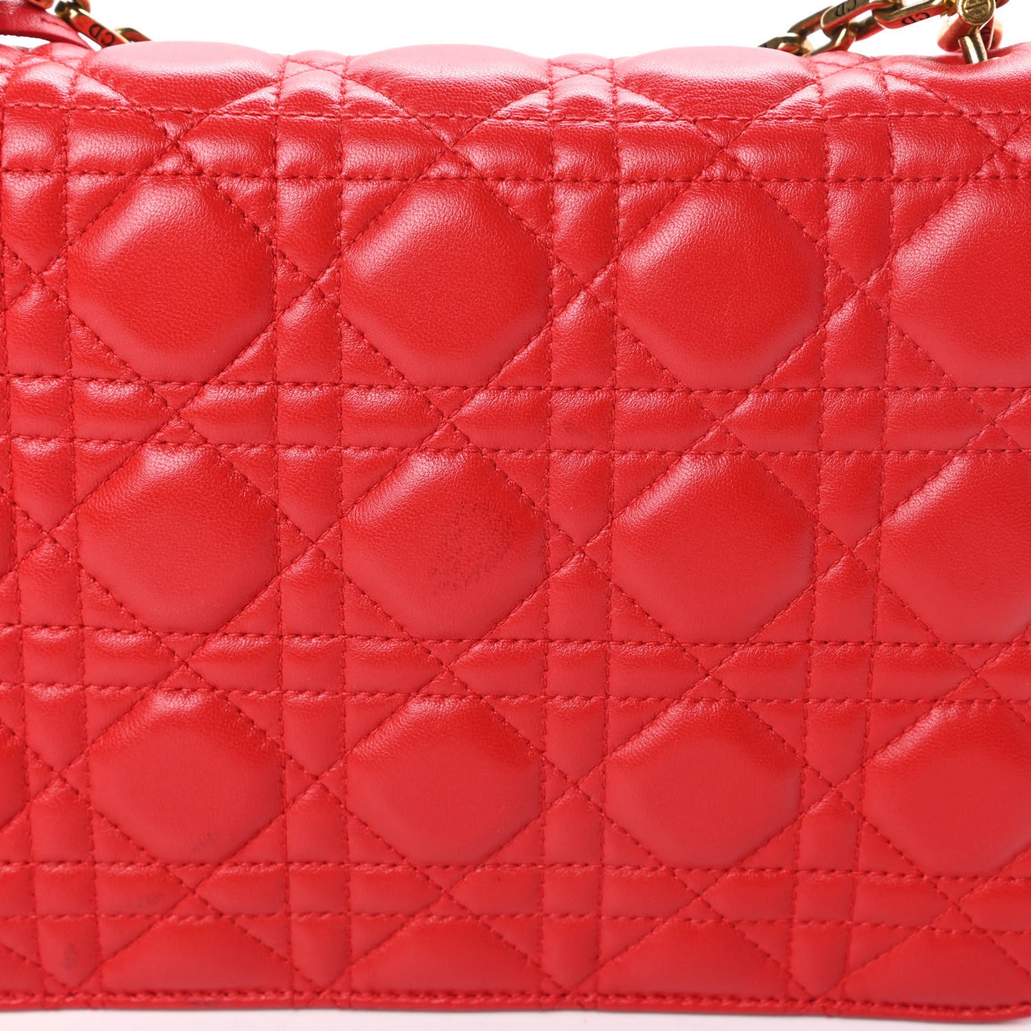 Lambskin Cannage Large Dioraddict Flap Red