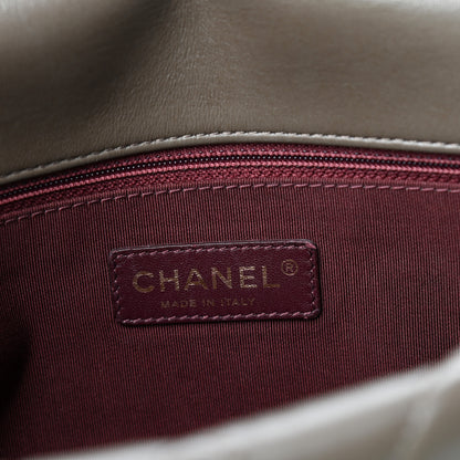 Chanel Lambskin Quilted Tri-Color Double Flap Black Taupe Brown 6 of 10