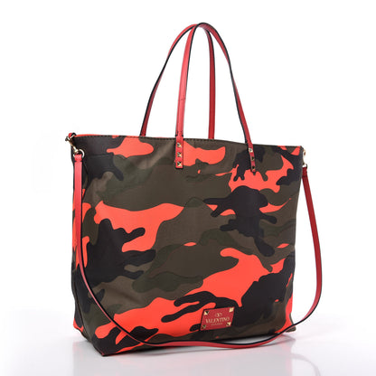 Valentino Garavani Canvas Camouflage Rockstud Reversible Tote Pink 3 of 14