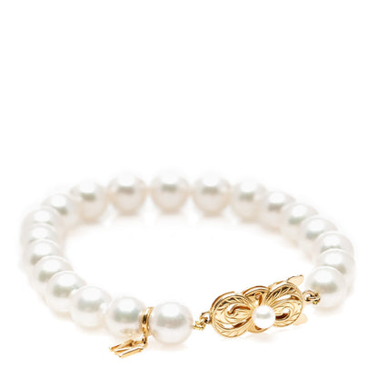Mikimoto 18K Yellow Gold Akoya Cultured Pearl 7.5-8mm Strand Bracelet 2 of 6