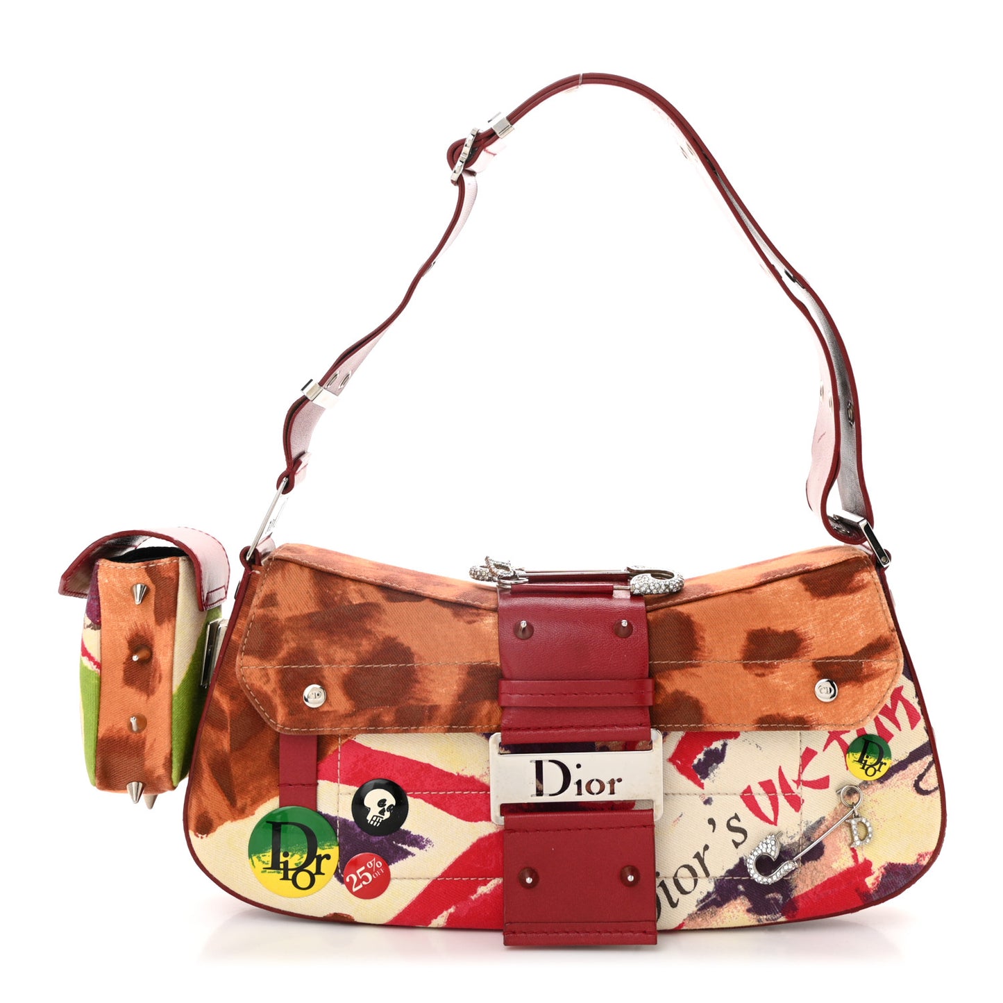 Canvas Calfskin Le Victim Street Chic Columbus Ave Bag Red Multicolor