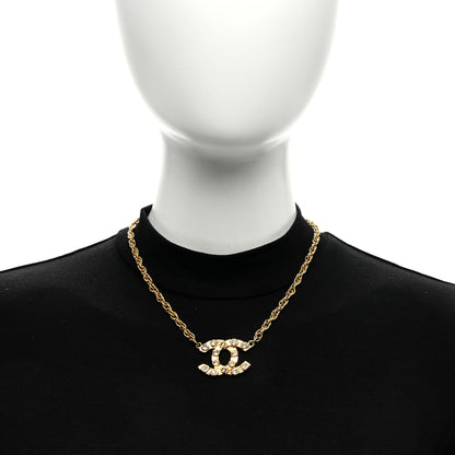 Chanel Crystal CC Chain Necklace Gold 2 of 4