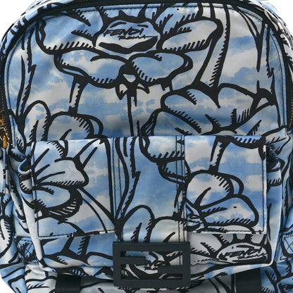 Fendi X JOSHUA VIDES Nylon Flower Clouds Print Pocket Backpack White Celeste Black 7 of 9