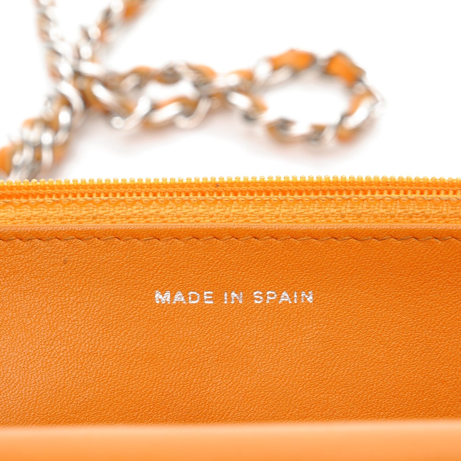 Chanel Patent Quilted Wallet On Chain WOC Orange 7 of 12