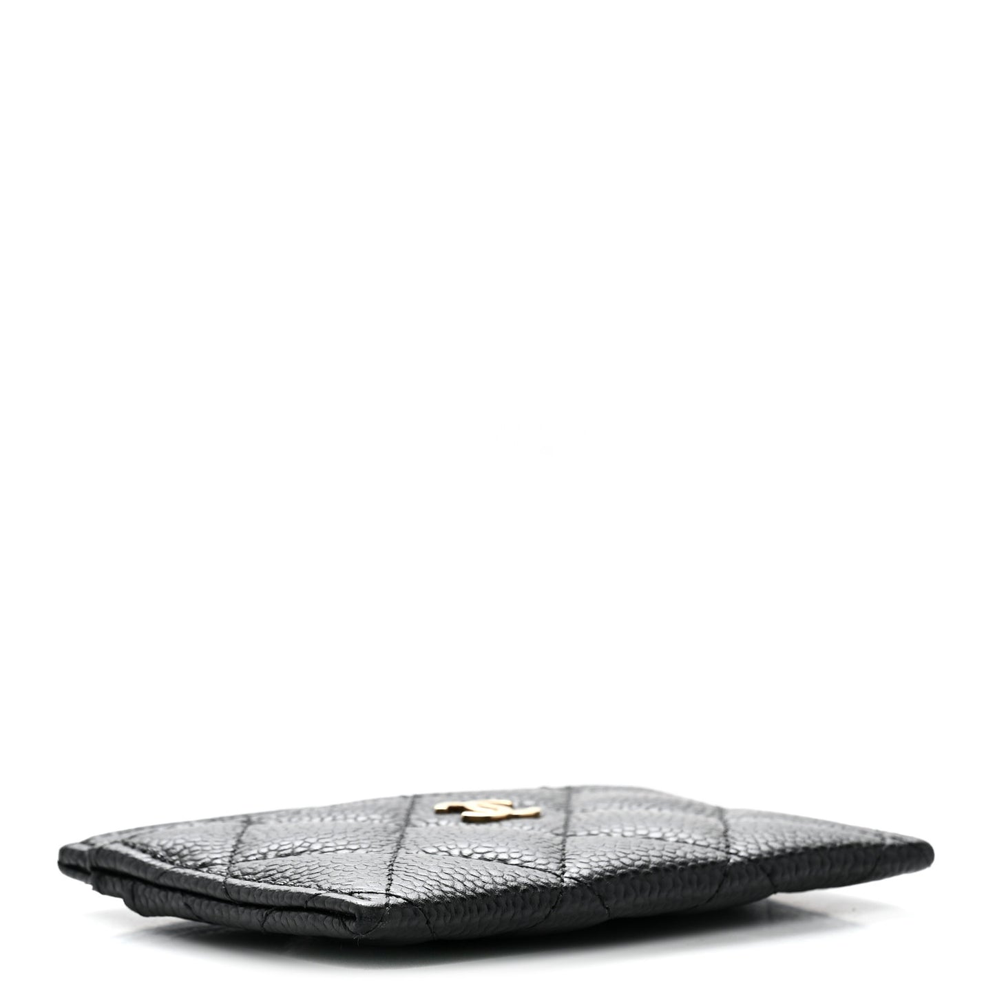 Caviar Quilted Card Holder Black