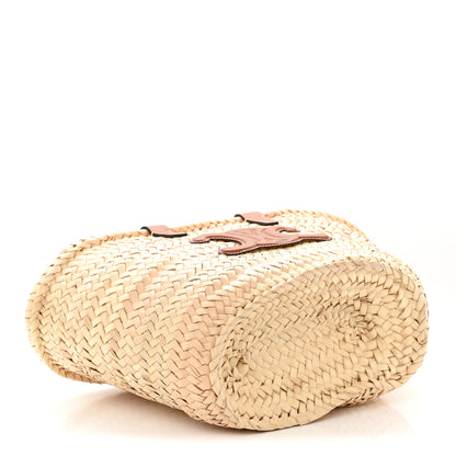 Celine Raffia Calfskin Triomphe Teen Panier Tan 4 of 9