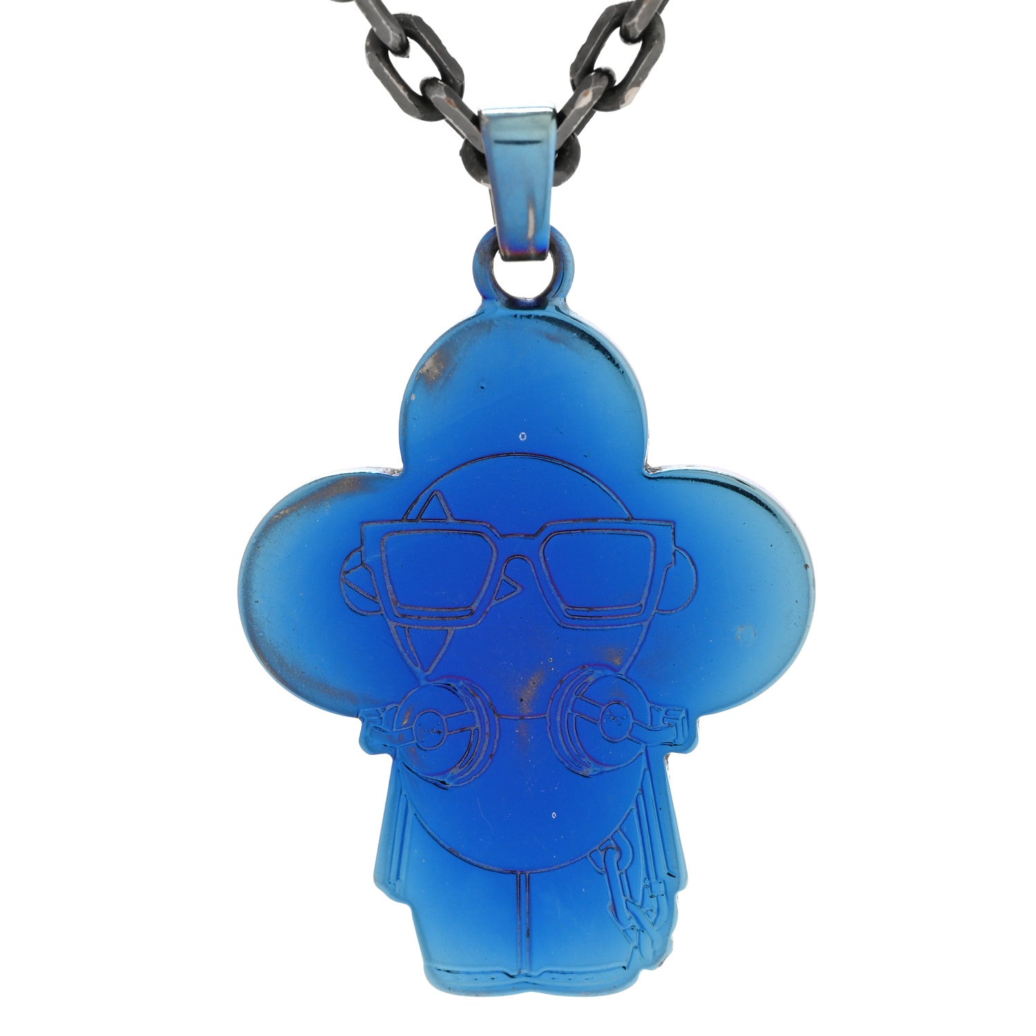 Louis Vuitton Sound DJ Vivienne Pendant Necklace Blue 9 of 10