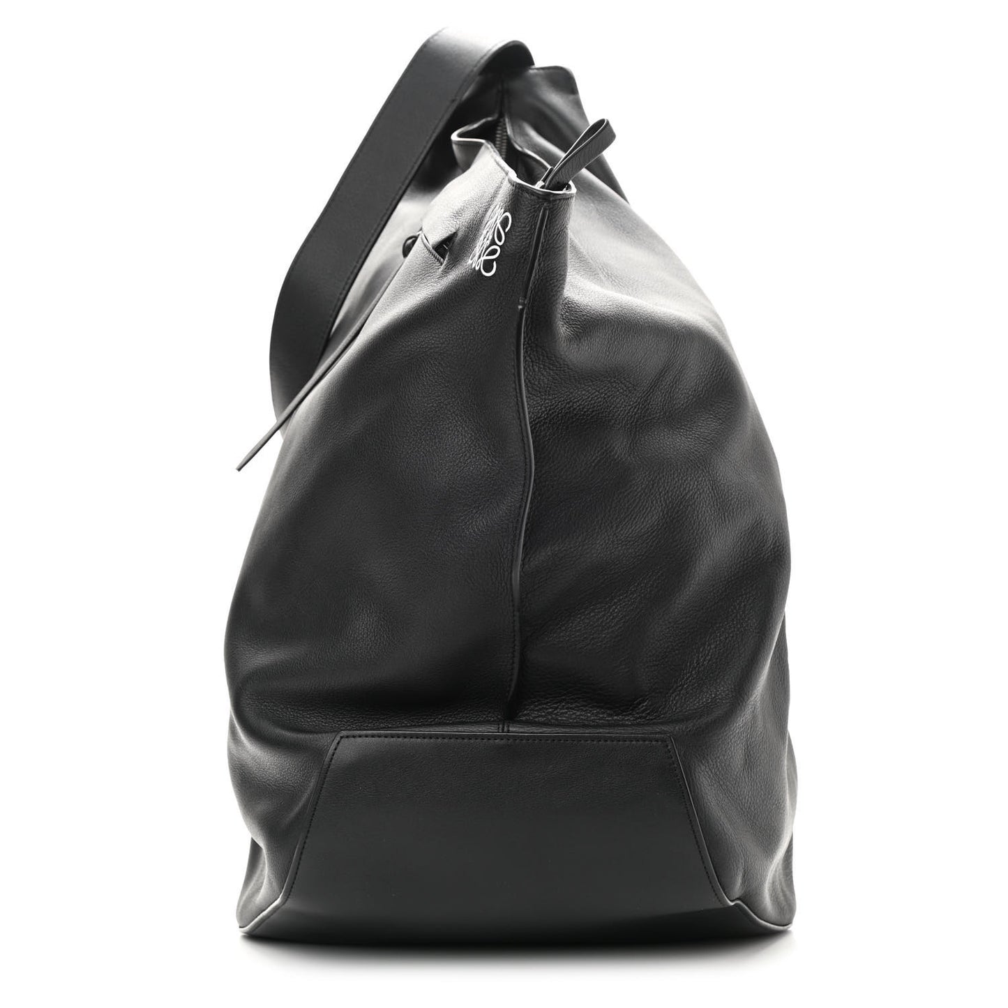 Grained Calfskin Sling Hobo Black