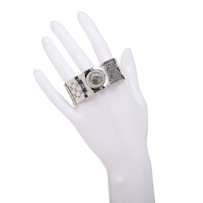 Gucci Stainless Steel Diamond Bezel 23mm Twirl Quartz Watch Brown 2 of 12