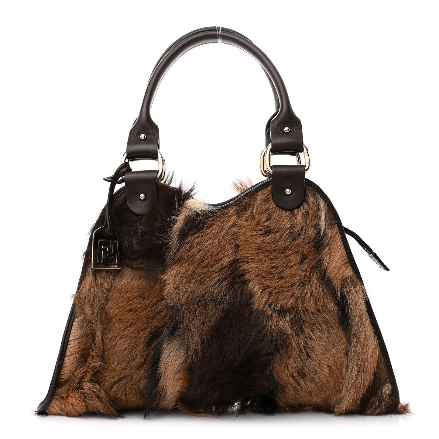 Fox Fur Small Devil Trapezio Tote Marrone Beige