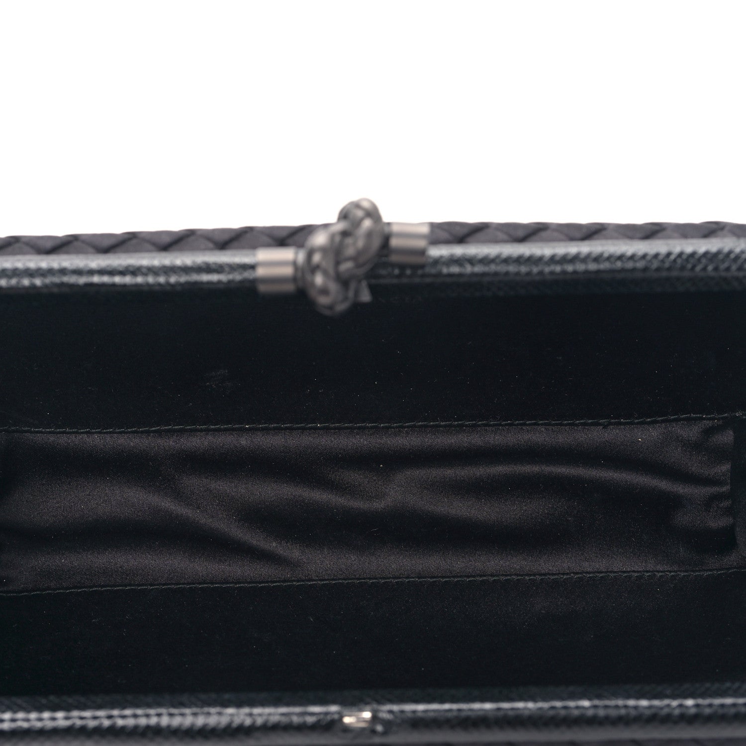 Bottega Veneta Satin Ayers Intreccio Impero Stretch Knot Clutch Black 5 of 8