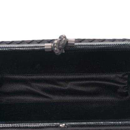 Bottega Veneta Satin Ayers Intreccio Impero Stretch Knot Clutch Black 5 of 8