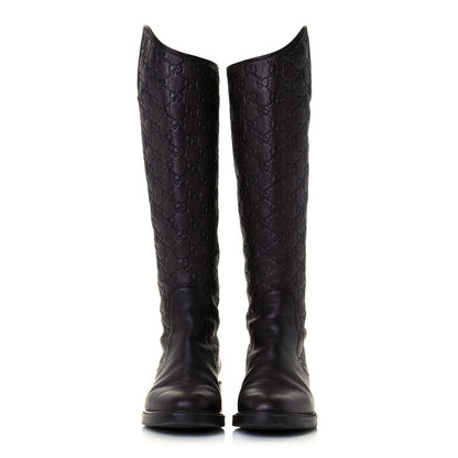 Gucci Guccissima Calfskin Miro Soft Knee High Riding Boots 35.5 Chocolate 2 of 10