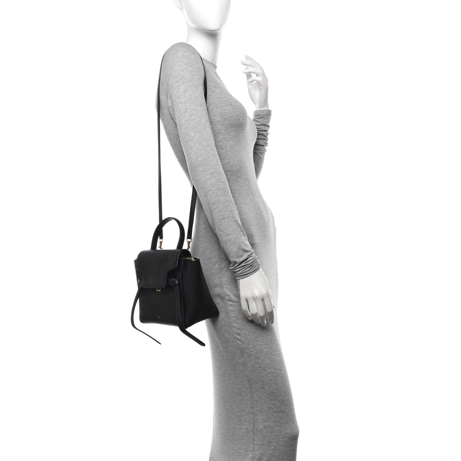 Celine Grained Calfskin Nano Belt Bag Black 2 of 11