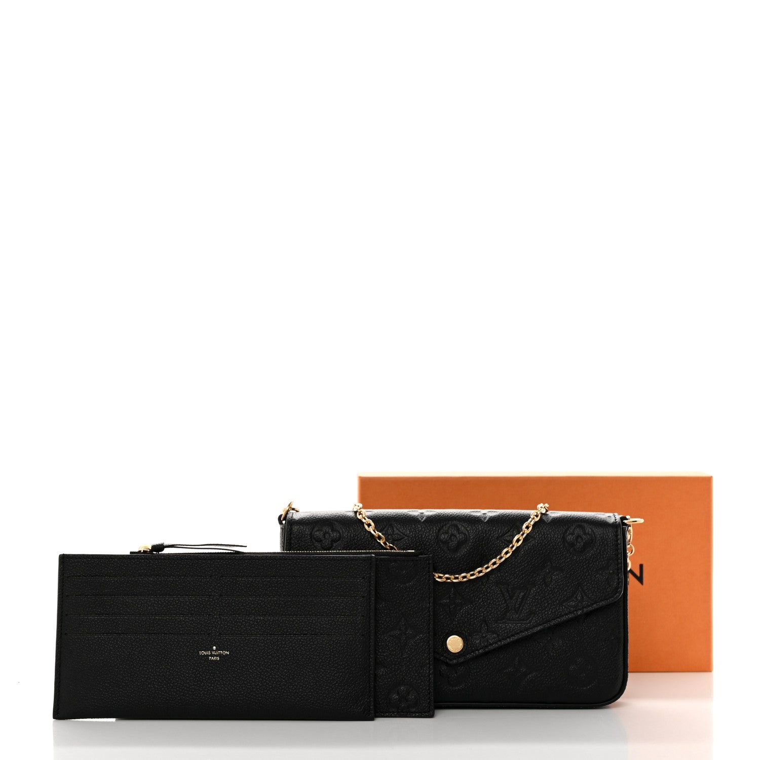 Louis Vuitton Empreinte Pochette Felicie Chain Wallet Black 9 of 9