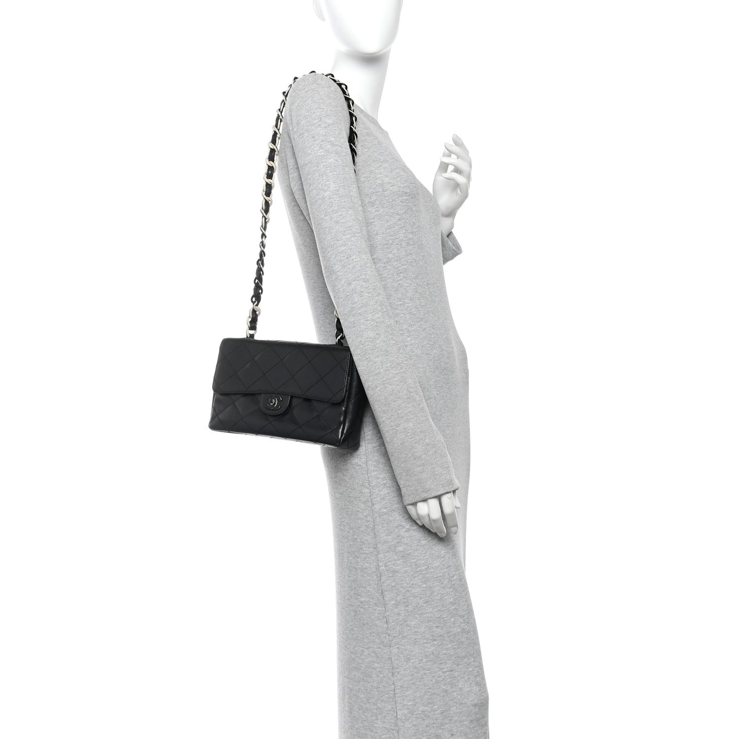 Lambskin Bekko Resin Medium Single Flap Black