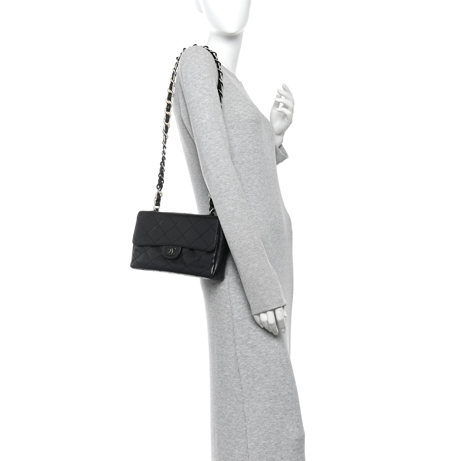 Chanel Lambskin Bekko Resin Medium Single Flap Black 2 of 14