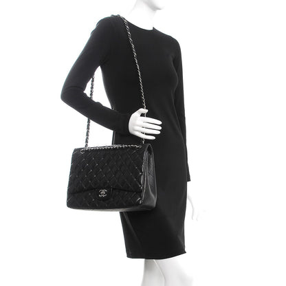 Chanel Lambskin Quilted Maxi Single Flap Black 2 of 8