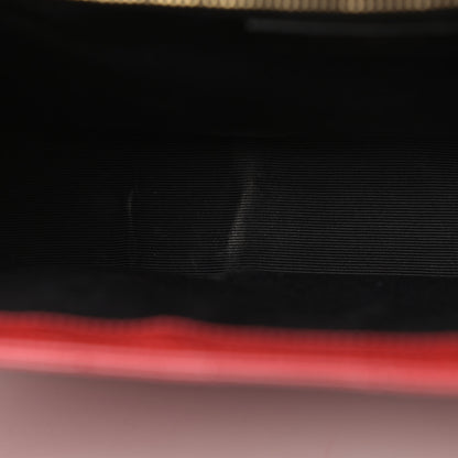 Saint Laurent Grain De Poudre Matelasse Chevron Large Monogram Satchel Lipstick Red 14 of 15