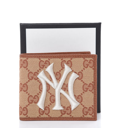 Gucci X MLB Monogram NY Yankees Bi-Fold Wallet Beige Ruggine Ivory 9 of 9