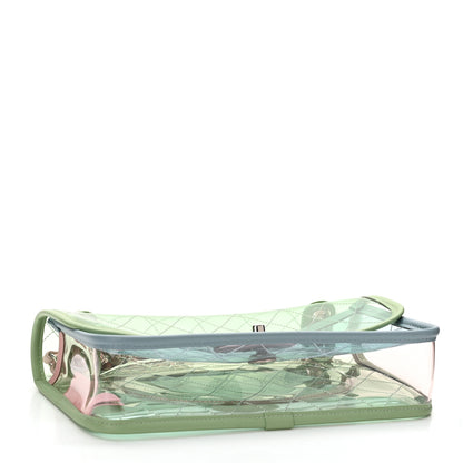 Chanel Lambskin PVC Quilted Medium Coco Splash Flap Blue Green 3 of 10