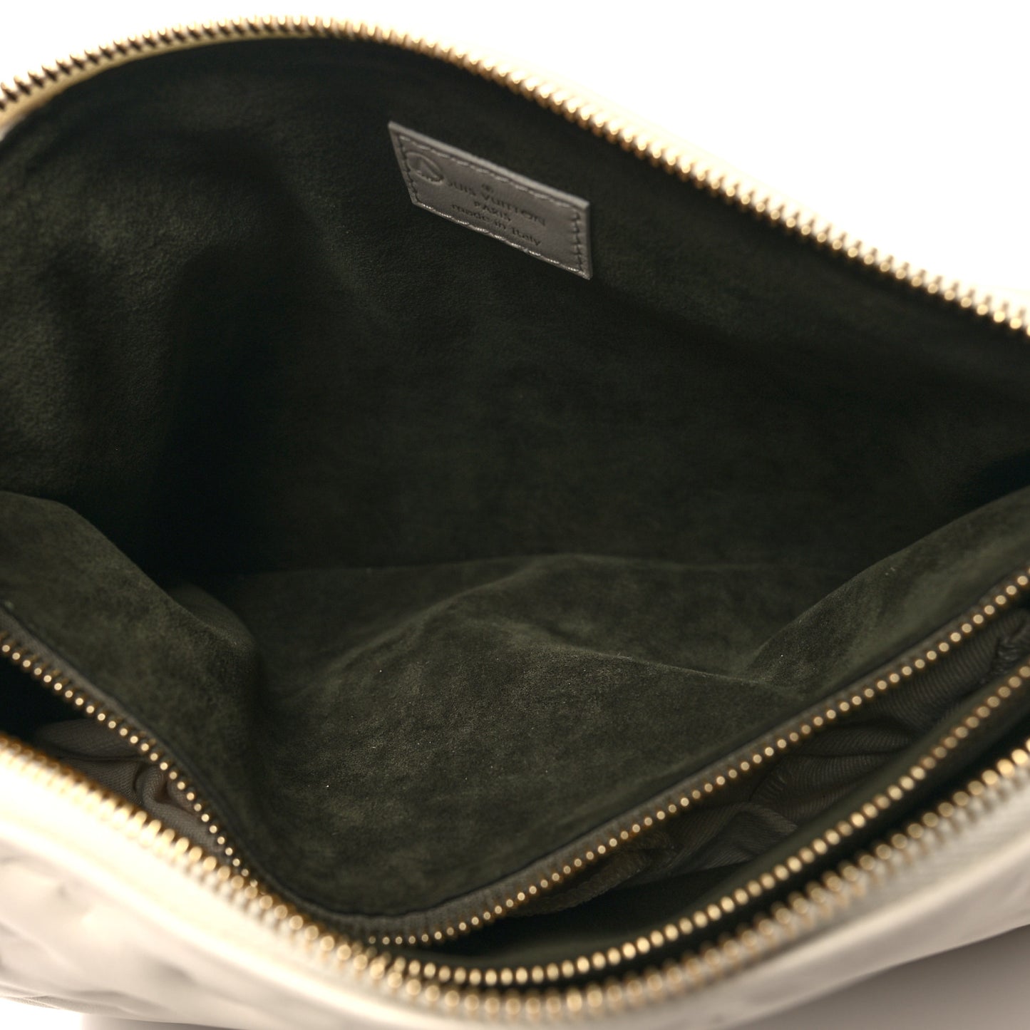 Lambskin Embossed Monogram Coussin PM Cream