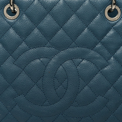 Chanel Caviar Quilted Grand Shopping Tote GST Blue 9 of 16
