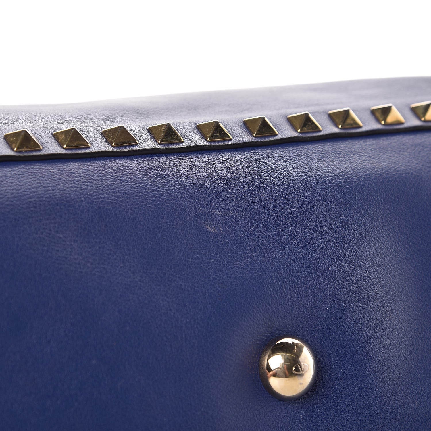 Valentino Garavani Vitello Medium Rockstud Tote Blue China 15 of 18