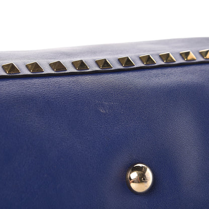 Valentino Garavani Vitello Medium Rockstud Tote Blue China 15 of 18