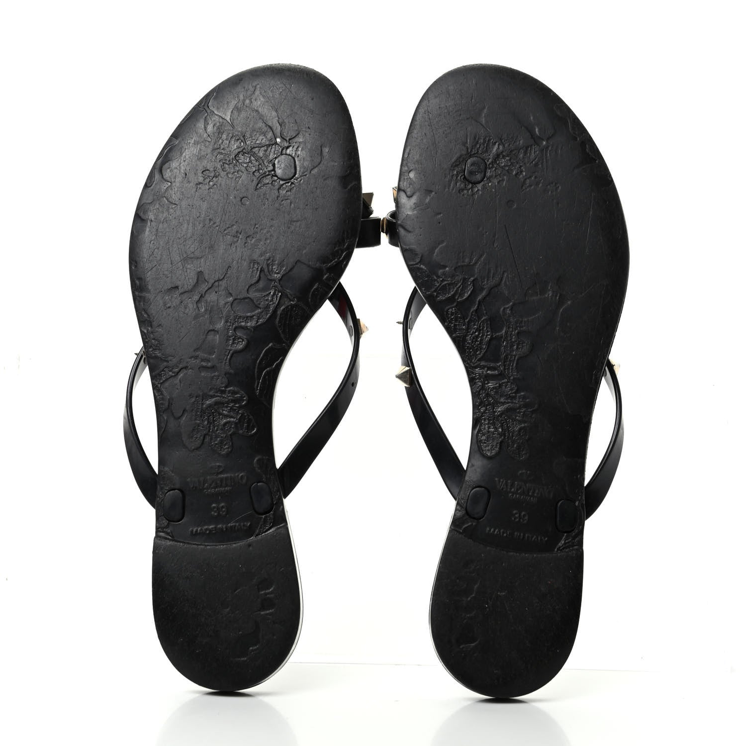 Valentino Garavani PVC Jelly Rockstud Bow Thong Sandals 39 Black 6 of 11