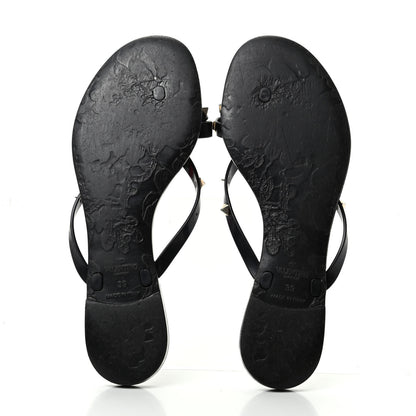 Valentino Garavani PVC Jelly Rockstud Bow Thong Sandals 39 Black 6 of 11