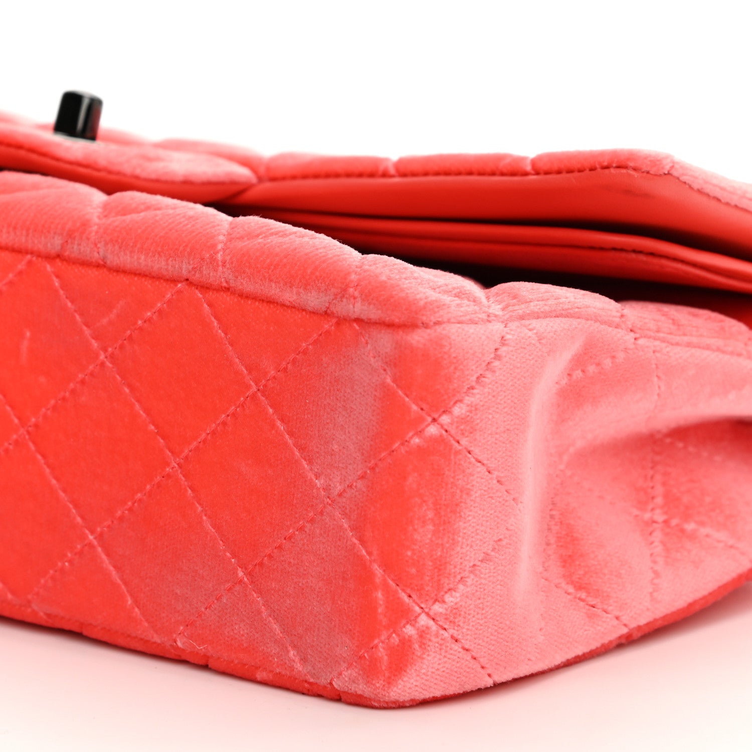 Chanel Velvet Quilted Medium Double Flap Coral 10 of 13
