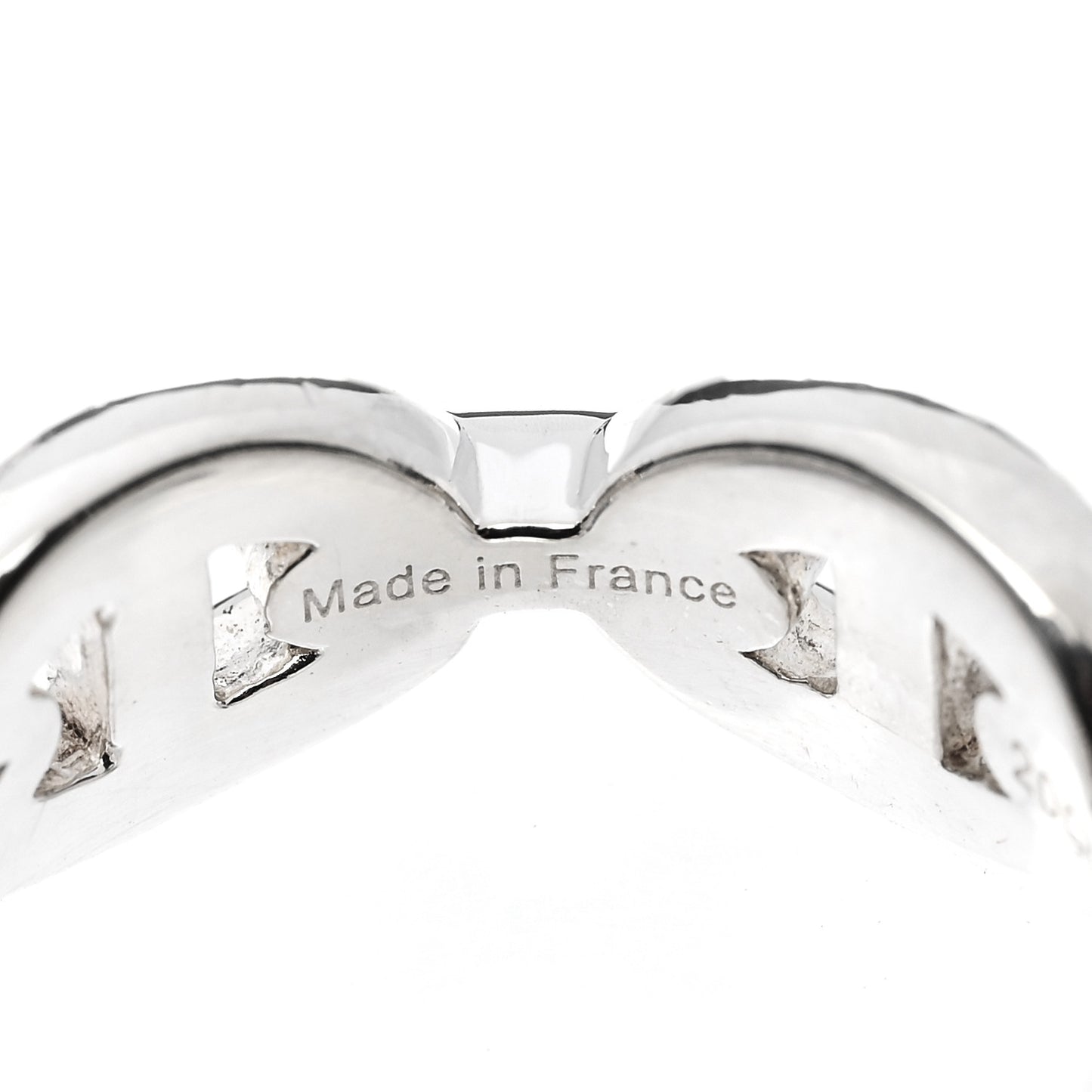 Sterling Silver PM Chaine d'Ancre Enchainee Band Ring 50 5.25