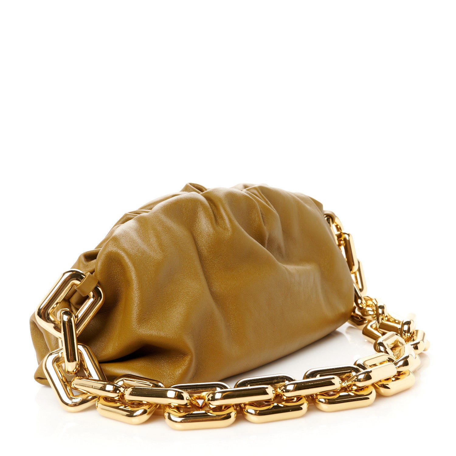 Bottega Veneta Calfskin The Pouch Chain Moutarde 3 of 9