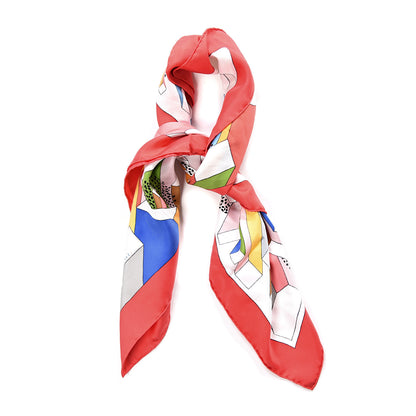 Hermes Silk On A Summer Day Scarf 90 Rouge Blanc Multicolor 2 of 5