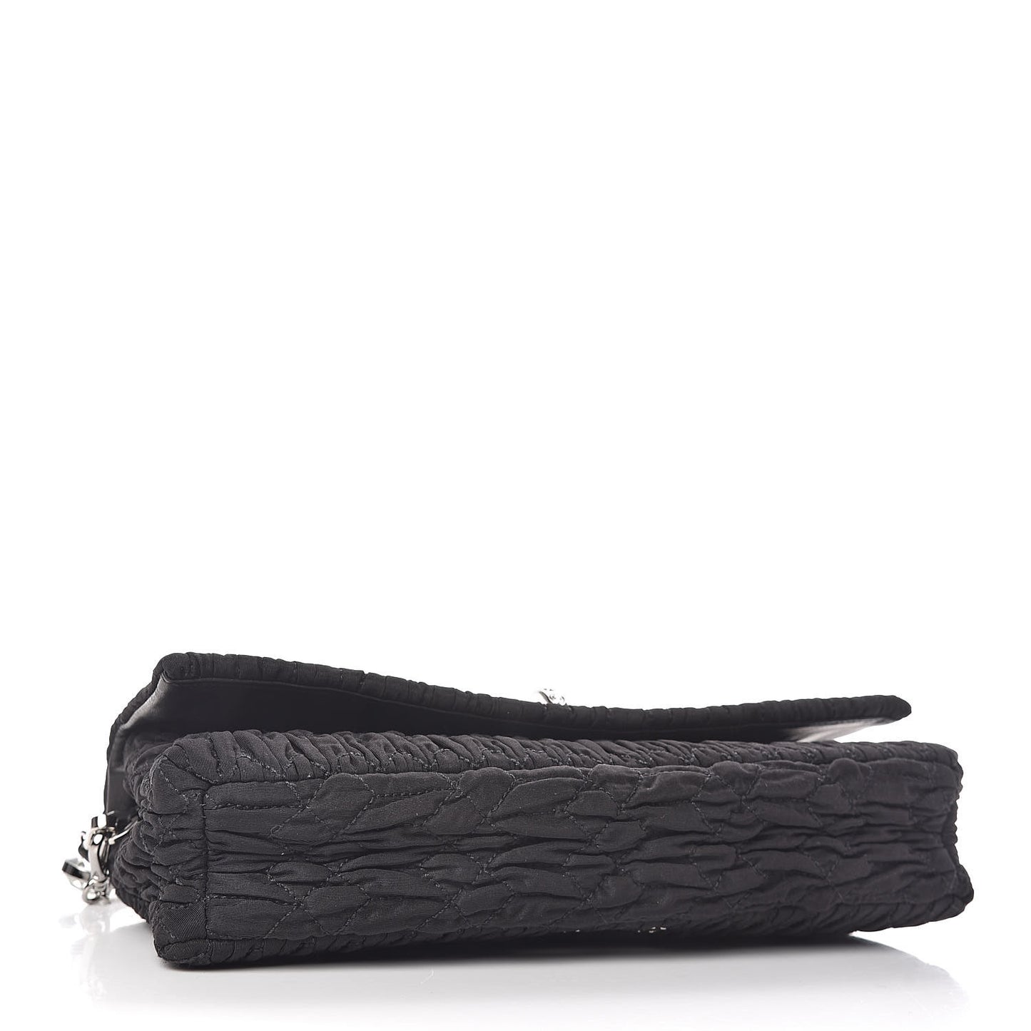 Faille Matelasse Crystal Flap Clutch Black