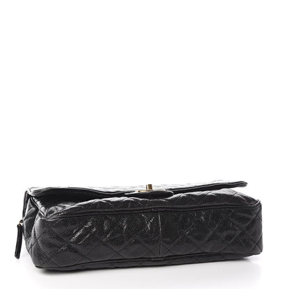 Chanel Crumpled Grained Calfskin Quilted Large Shiva Flap Black 4 of 10