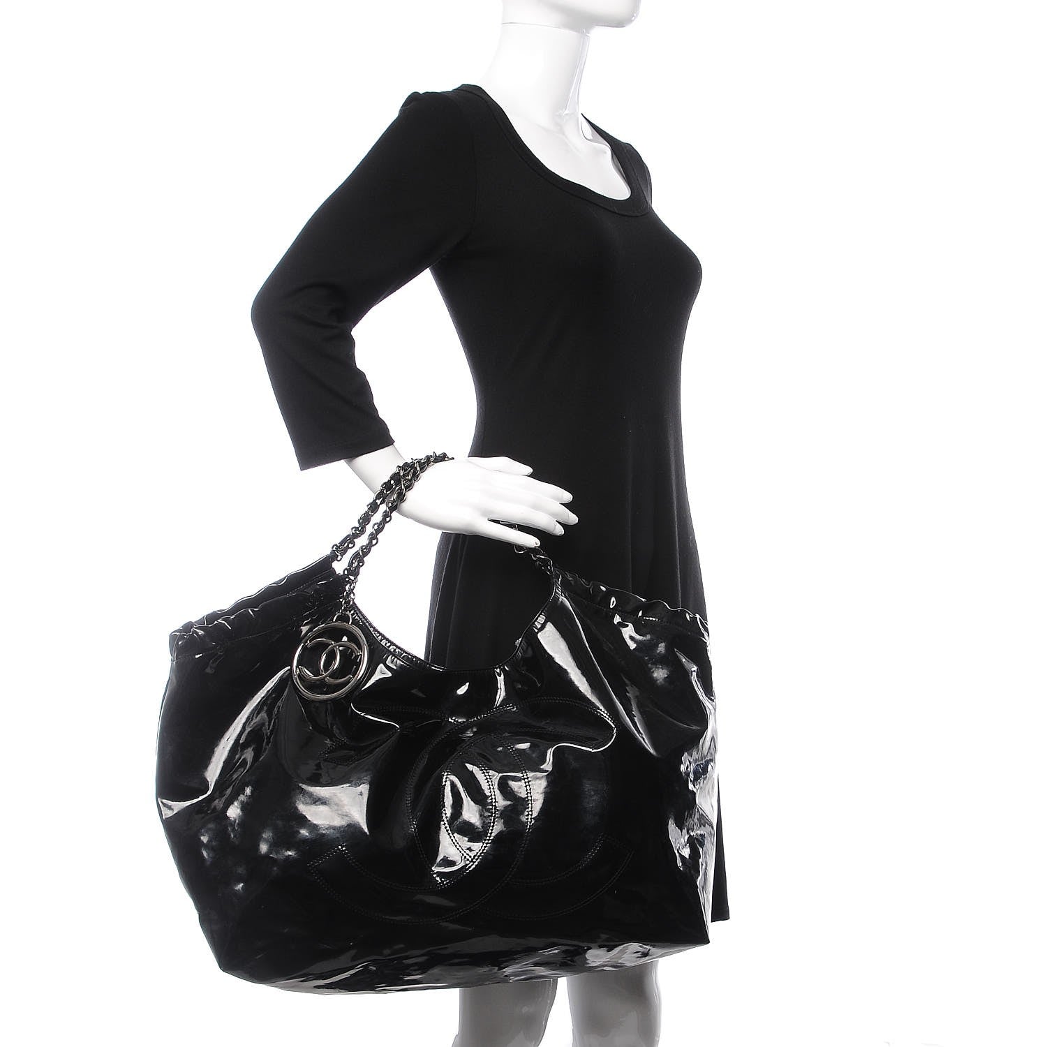 Chanel Vinyl XL Coco Cabas Black 2 of 7