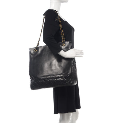Chanel Lambskin Quilted Shopping Tote Black 2 of 17