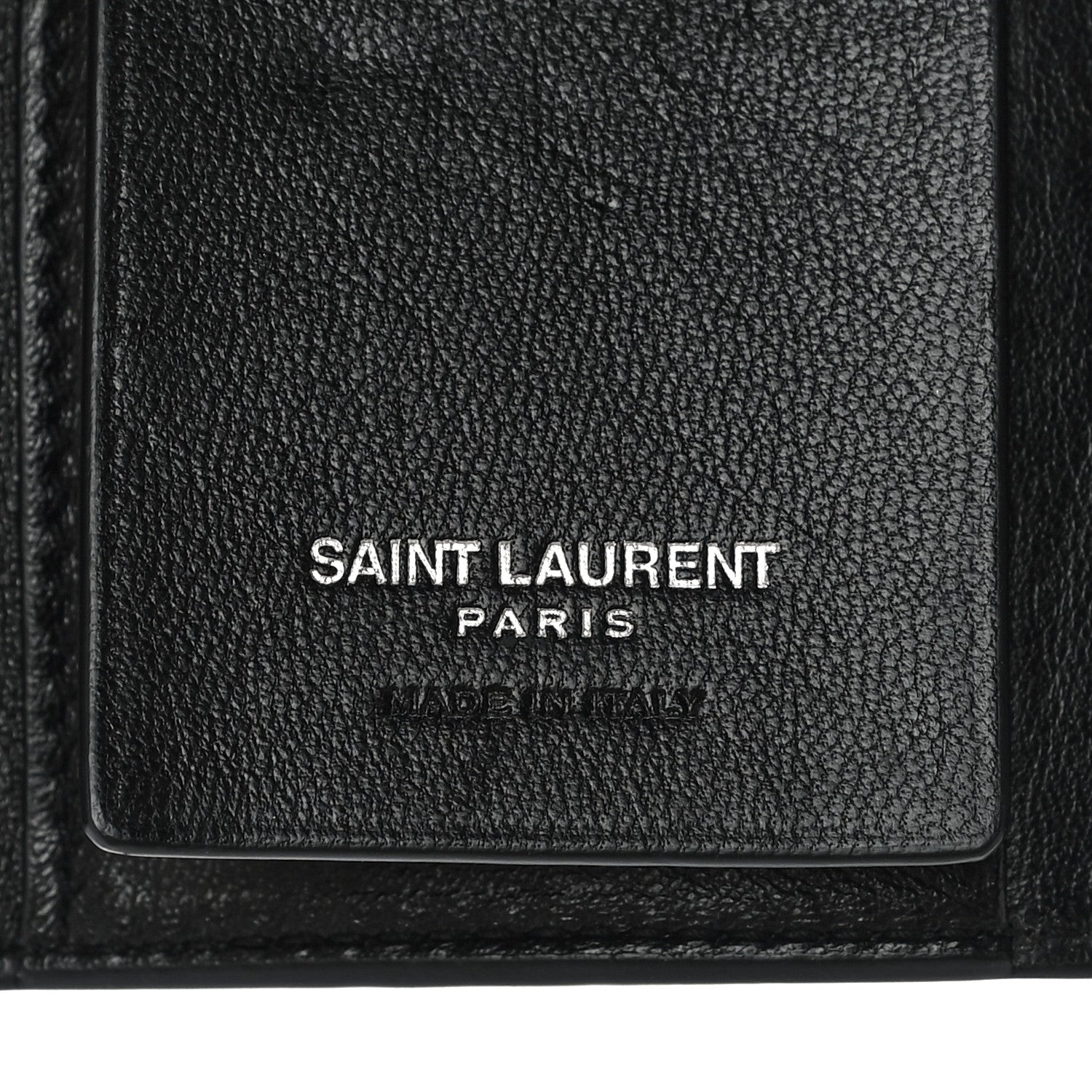 Saint Laurent Calfskin Crocodile Embossed Key Holder Wallet Black 6 of 11