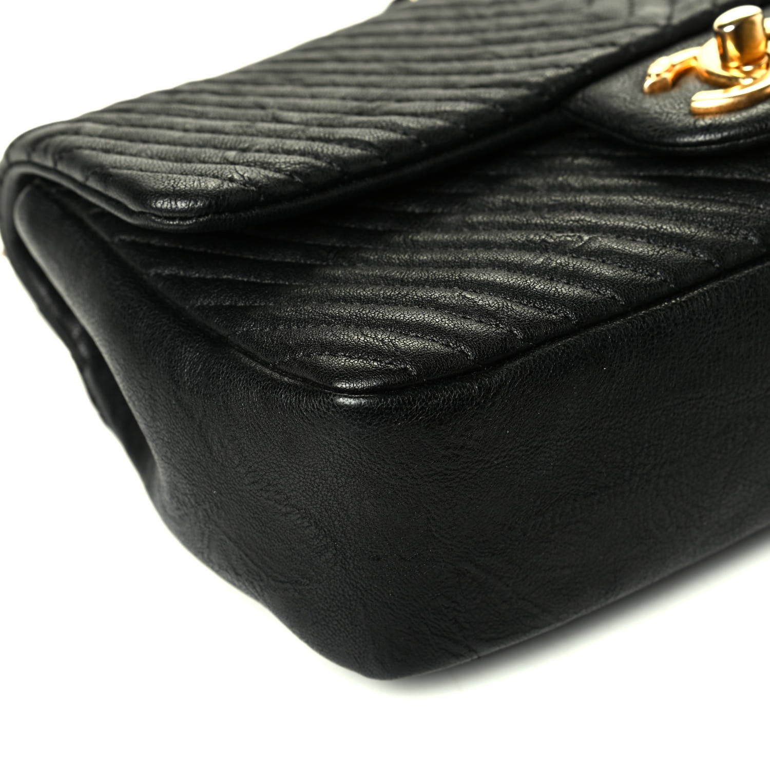 Chanel Calfskin Surpique Chevron Small Flap Black 5 of 8