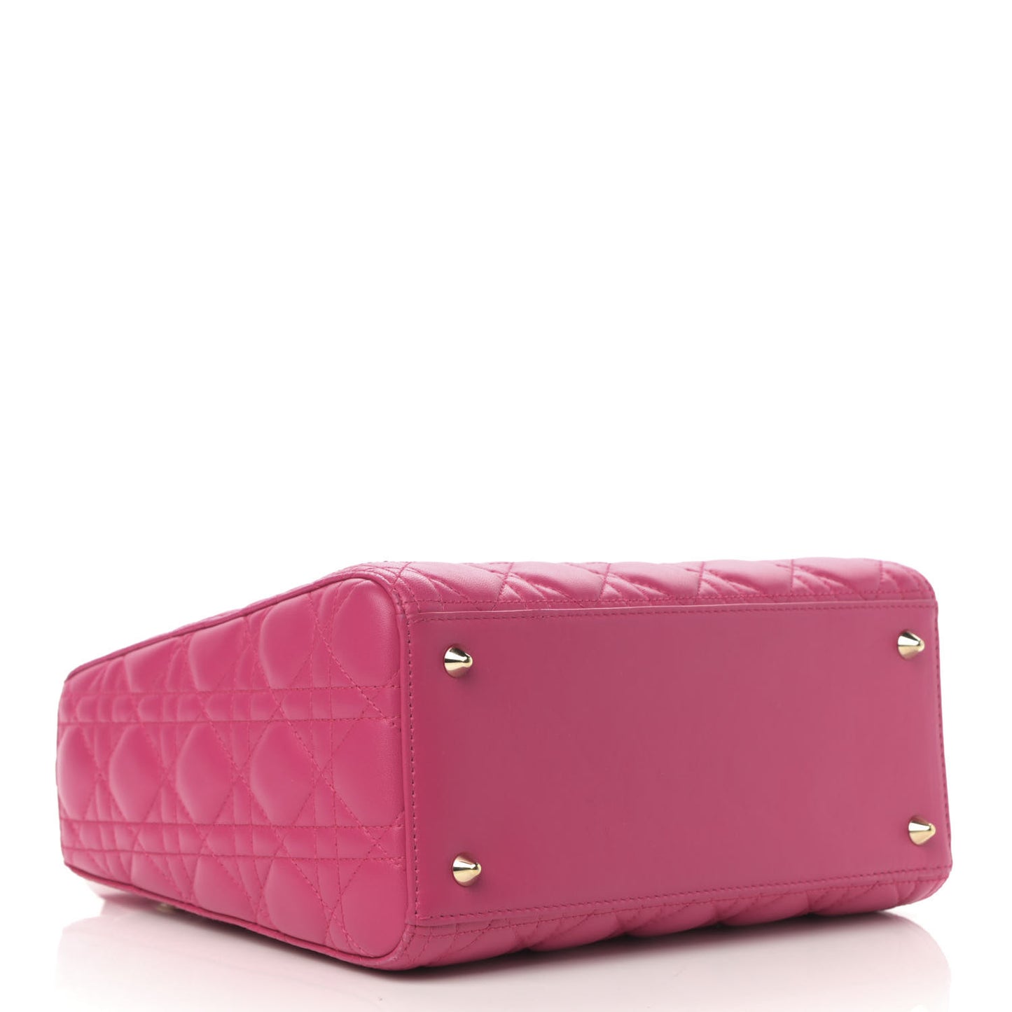 Lambskin Cannage Medium Lady Dior Fuchsia