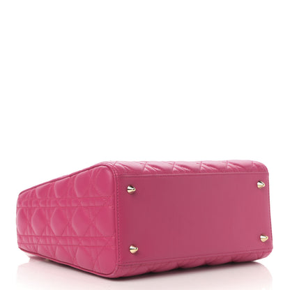 Christian Dior Lambskin Cannage Medium Lady Dior Fuchsia 4 of 12