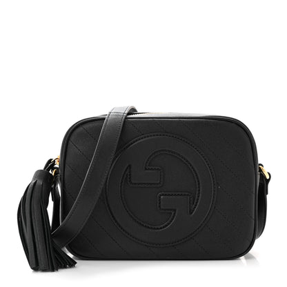 Gucci Sakai Be Green Calfskin Diagonal Stitched Small Blondie Shoulder Bag Black 1 of 9