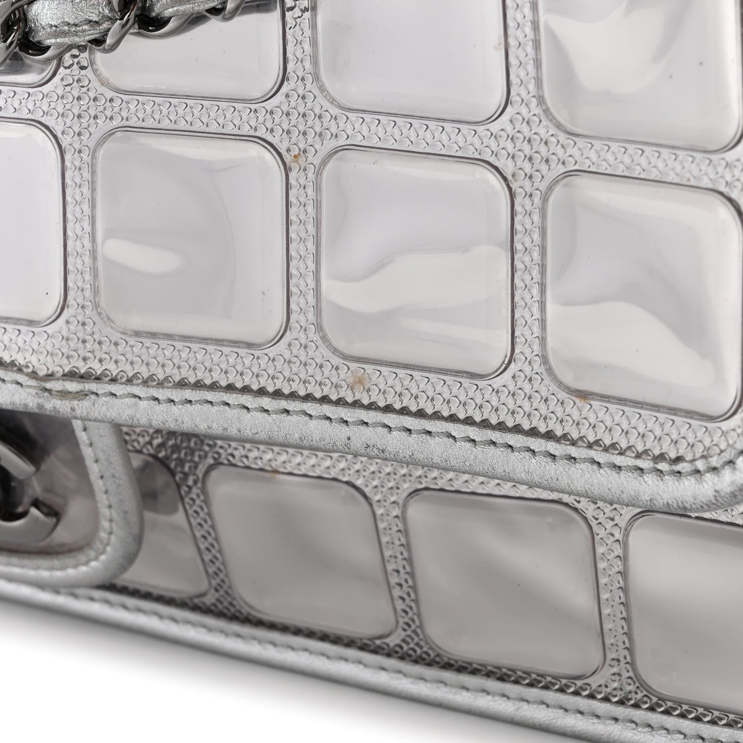 Chanel Vinyl Large Ice Cube Flap Silver 13 of 15