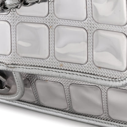 Chanel Vinyl Large Ice Cube Flap Silver 13 of 15