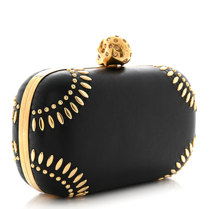 Alexander McQueen Nappa Studded Skull Box Clutch Black 3 of 13